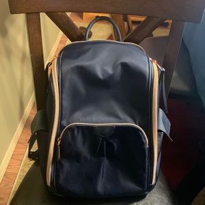 Aimee Kestenberg Blue Nylon Backpack with Rose Gold Hardware NWOT